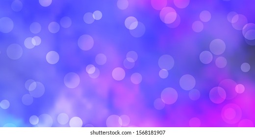 Light Pink, Blue vector template with circles. Abstract decorative design in gradient style with bubbles. Pattern for booklets, leaflets.