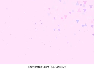 Light Pink, Blue vector template with crystals, triangles. Modern abstract illustration with colorful triangles. Pattern for websites.