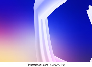 Light Pink, Blue vector template with curved lines. Geometric illustration in abstract style with gradient.  Abstract style for your business design.