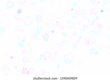 Light Pink, Blue vector template with chaotic shapes. Decorative design in abstract style with random forms. Elegant design for wallpapers.
