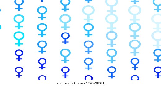 Light Pink, Blue vector template with businesswoman signs. Colorful illustration with gradient feminism shapes. Sample for your web designers.