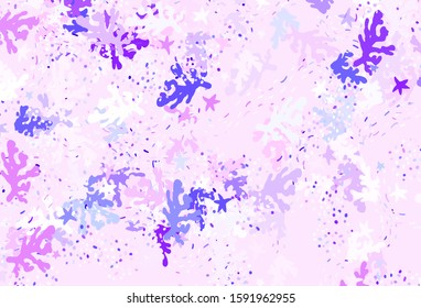 Light Pink, Blue vector template with chaotic shapes. Decorative design in abstract style with random forms. Background for a cell phone.