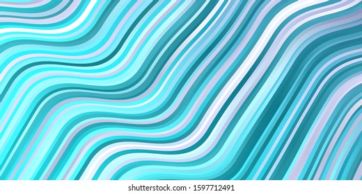 Light Pink, Blue vector template with curves. Bright sample with colorful bent lines, shapes. Best design for your posters, banners.