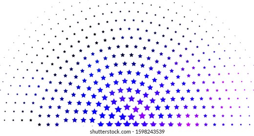 Light Pink, Blue vector template with neon stars. Colorful illustration in abstract style with gradient stars. Best design for your ad, poster, banner.