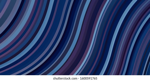 Light Pink, Blue vector template with curved lines. Gradient illustration in simple style with bows. Pattern for busines booklets, leaflets