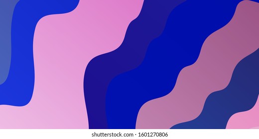 Light Pink, Blue vector template with lines. Abstract illustration with bandy gradient lines. Pattern for commercials, ads.