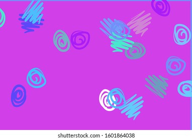 Light Pink, Blue vector template with circles. Glitter abstract illustration with blurred drops of rain. Design for posters, banners.