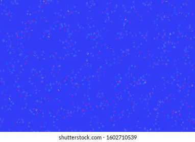 Light Pink, Blue vector template with repeated sticks, dots. Glitter abstract illustration with colorful sticks. Smart design for your business advert.