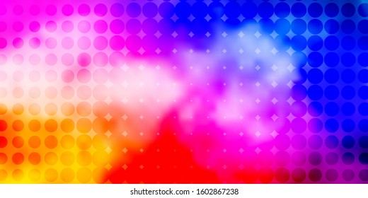 Light Pink, Blue vector template with circles. Abstract decorative design in gradient style with bubbles. Pattern for websites.