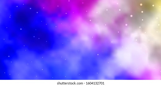 Light Pink, Blue vector template with neon stars. Colorful illustration with abstract gradient stars. Theme for cell phones.