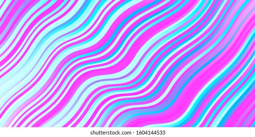 Light Pink, Blue vector template with curves. Colorful illustration with curved lines. Design for your business promotion.