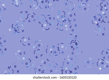 Light Pink, Blue vector template with math simbols. Modern geometrical illustration with numerals. Best design a poster, banner of a math college.