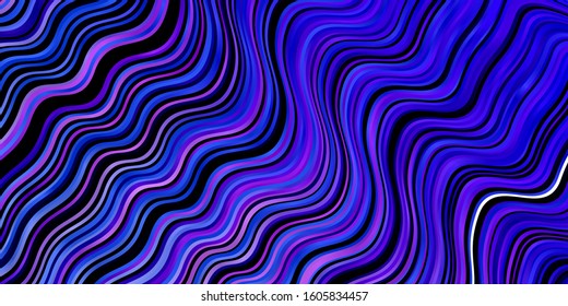 Light Pink, Blue vector template with curved lines. Abstract illustration with bandy gradient lines. Pattern for busines booklets, leaflets
