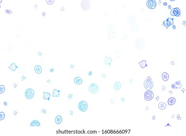 Light Pink, Blue vector template with organic meal. Decorative illustration with food on abstract template. Design for ad, poster, banner of cafes or restaurants.