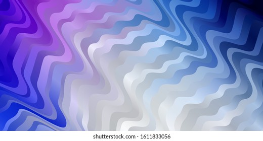 Light Pink, Blue vector template with wry lines. Abstract illustration with gradient bows. Pattern for business booklets, leaflets