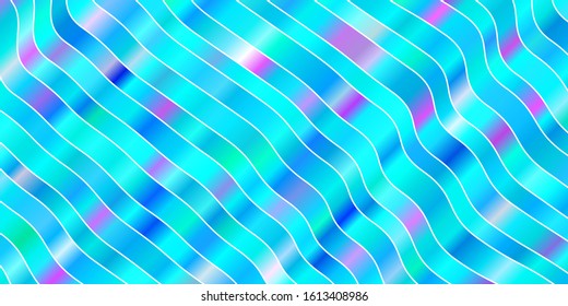 Light Pink, Blue vector template with curved lines. Colorful abstract illustration with gradient curves. Pattern for websites, landing pages.
