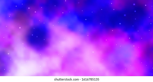 Light Pink, Blue vector template with neon stars. Colorful illustration with abstract gradient stars. Pattern for websites, landing pages.