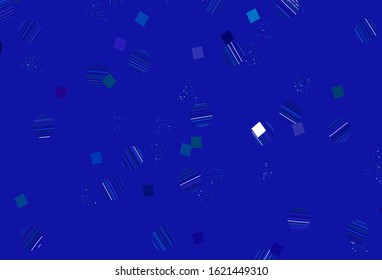Light Pink, Blue vector template with crystals, circles, squares. Illustration with colorful circles, triangles, rectangles. Template for wallpapers.