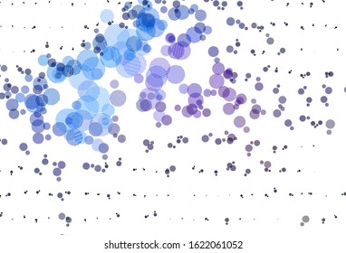 Light Pink, Blue vector template with circles. Glitter abstract illustration with blurred drops of rain. Pattern for ads, leaflets.