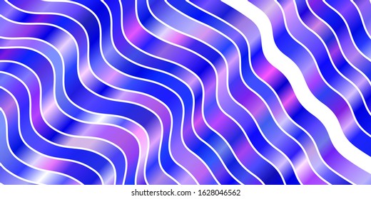 Light Pink, Blue vector template with curves. Colorful illustration in abstract style with bent lines. Pattern for ads, commercials.