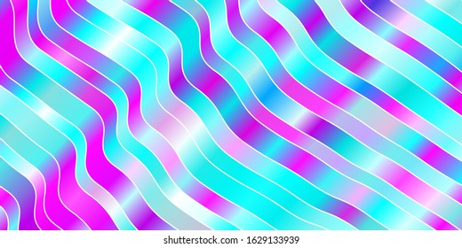 Light Pink, Blue vector template with lines. Bright illustration with gradient circular arcs. Best design for your ad, poster, banner.