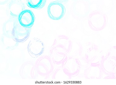 Light Pink, Blue vector template with circles. Abstract illustration with colored bubbles in nature style. Pattern for textures of wallpapers.
