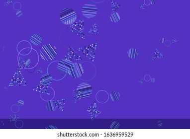 Light Pink, Blue vector template with crystals, circles. Illustration with set of colorful circles, triangles. Pattern for booklets, leaflets
