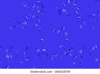 Light Pink, Blue vector template with repeated sticks, dots. Blurred decorative design in simple style with lines. Pattern for ad, booklets, leaflets.