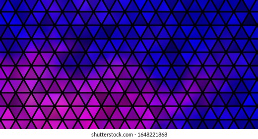 Planta vectorial azul rosa claro con cristales, triángulos. Diseño decorativo de estilo abstracto con triángulos. Diseño para sus promociones.