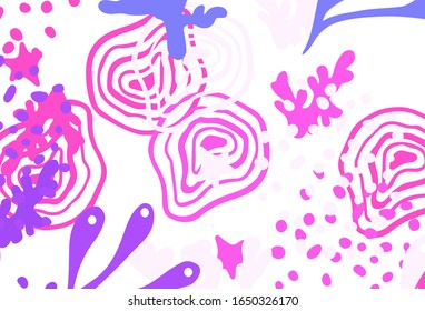 Plantilla vectorial azul rosa claro con formas caóticas. Ilustración abstracta moderna con formas aleatorias coloridas. Diseño elegante para tapizados.