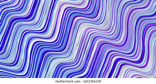 Hellrosa, Blaue Vektorillustration Vorlage mit Kurven. Helle Probe mit bunten, gebogenen Linien, Formen. Muster für Werbung, Werbung.