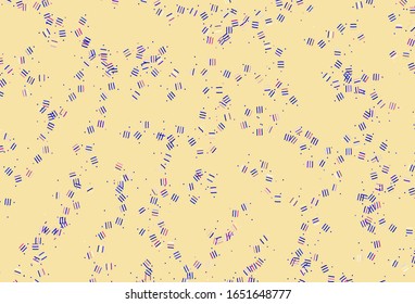 Hellrosa, Blaue Vektorillustration Vorlage mit wiederholten Sticks, Punkten. Unscharfes Dekor im einfachen Stil mit Linien. Kluges Design für Ihre Unternehmenswerbung.