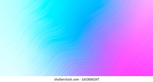 Light Pink, Blue vector template with curves. Colorful illustration with curved lines. Design for your business promotion.