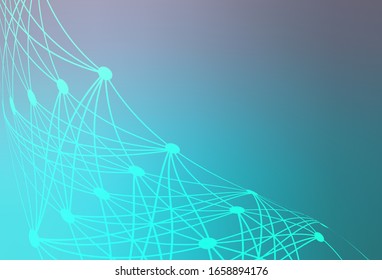 Light Pink, Blue vector template with artificial intelligence structure. Abstract illustration with links and dots of AI. Design for depiction of cyber innovations.