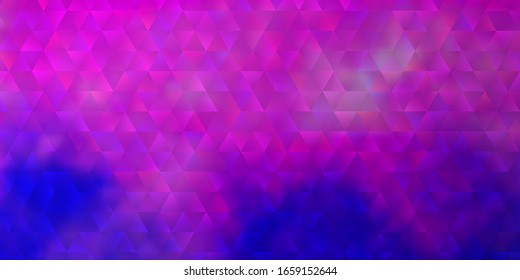 Light Pink, Blue vector template with crystals, triangles. Modern abstract illustration with colorful triangles. Pattern for booklets, leaflets