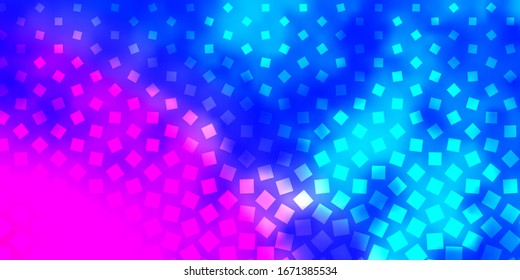 Plantilla vectorial azul rosa claro en rectángulos. Ilustración de degradado abstracta con rectángulos. Patrón para anuncios, anuncios.
