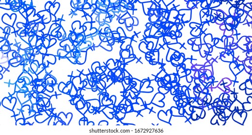 Light Pink, Blue vector template with businesswoman signs. Simple design in abstract style with women’s rights activism. Elegant design for wallpapers.