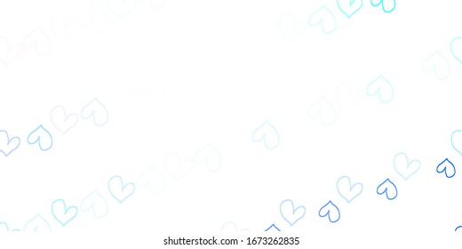 Light Pink, Blue vector template with doodle hearts. Illustration with hearts in love concept for valentine's day. Design for your business advert of anniversary.