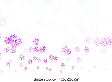 Plantilla vectorial azul rosa claro con círculos, líneas. Ilustración abstracta moderna con puntos coloridos, líneas. Nueva plantilla para tu libro de marcas.