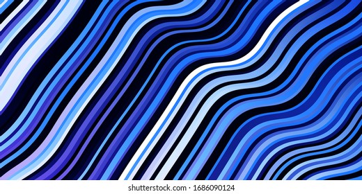 Light Pink, Blue vector template with wry lines. Abstract illustration with bandy gradient lines. Pattern for commercials, ads.