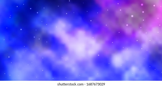Light Pink, Blue vector template with neon stars. Colorful illustration in abstract style with gradient stars. Pattern for new year ad, booklets.