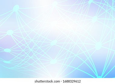 Plantilla vectorial azul rosa claro con estructura de inteligencia artificial. Ilustración brillante con formas AI en una plantilla abstracta. Diseño inteligente para la promoción de datos de ofertas.