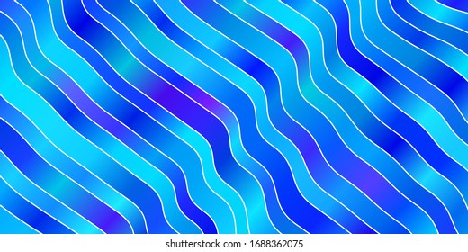 Light Pink, Blue vector template with curves. Bright sample with colorful bent lines, shapes. Template for your UI design.