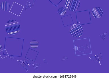 Light Pink, Blue vector template with crystals, circles, squares. Abstract illustration with colorful dots, lines, cubes. Pattern for booklets, leaflets