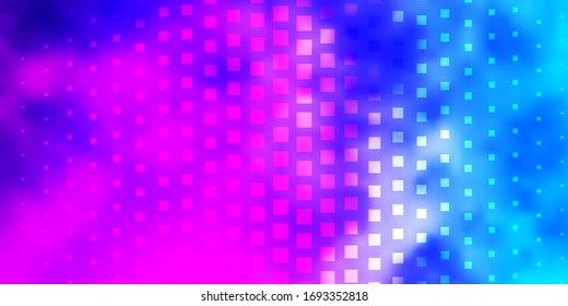 Plantilla vectorial azul rosa claro en rectángulos. Diseño moderno con rectángulos de estilo abstracto. Diseño para su promoción empresarial.