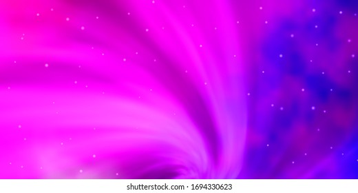 Light Pink, Blue vector template with neon stars. Blur decorative design in simple style with stars. Pattern for new year ad, booklets.