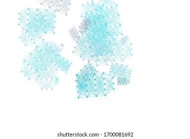 Plantilla vectorial azul rosa claro con estructura de inteligencia artificial. Brillante ilustración colorida con estructura real de IA. Diseño para la representación de las innovaciones cibernéticas.