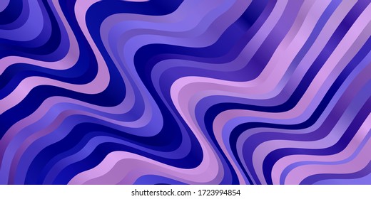 Light Pink, Blue vector template with curves. Illustration in abstract style with gradient curved.  Pattern for booklets, leaflets.