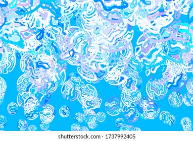 Light Pink, Blue vector template with chaotic shapes. Colorful chaotic forms with gradient in modern style. Elegant design for wallpapers.