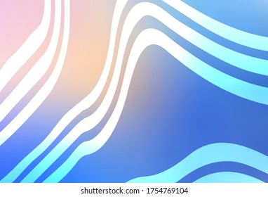 Light Pink, Blue vector template with bent lines. Colorful abstract illustration with gradient lines. Best design for your business.
